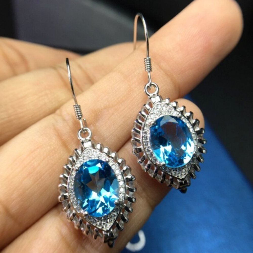 925 Silver Plated Round Flower CZ Stud Earrings For Women, FB16FA1158